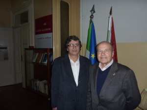 Il Gen. Angelo Arena, Presidente dell'ASCIP DANTE ALIGHIERI con il Professor José Manuel Tedim (a sinistra).
